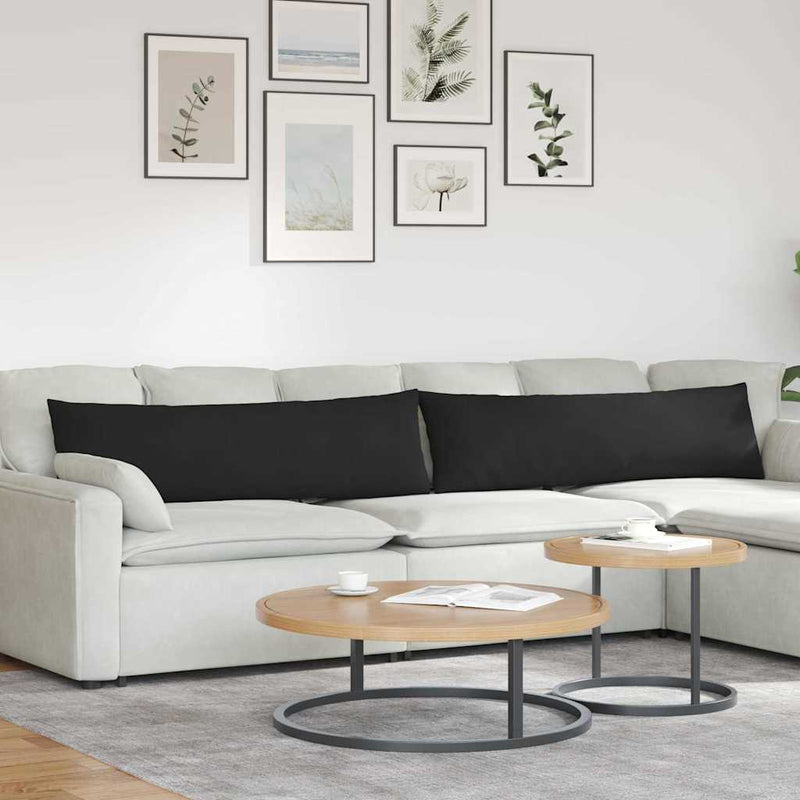 ギャラリービューアに画像をロードする, Vidaxl sofa kussens 2 stuks zwart 145 x 40 cm stof
