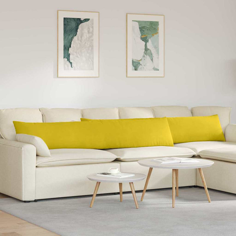 ギャラリービューアに画像をロードする, Vidaxl sofa kussens 2 stuks geel 200 x 40 cm cordstof
