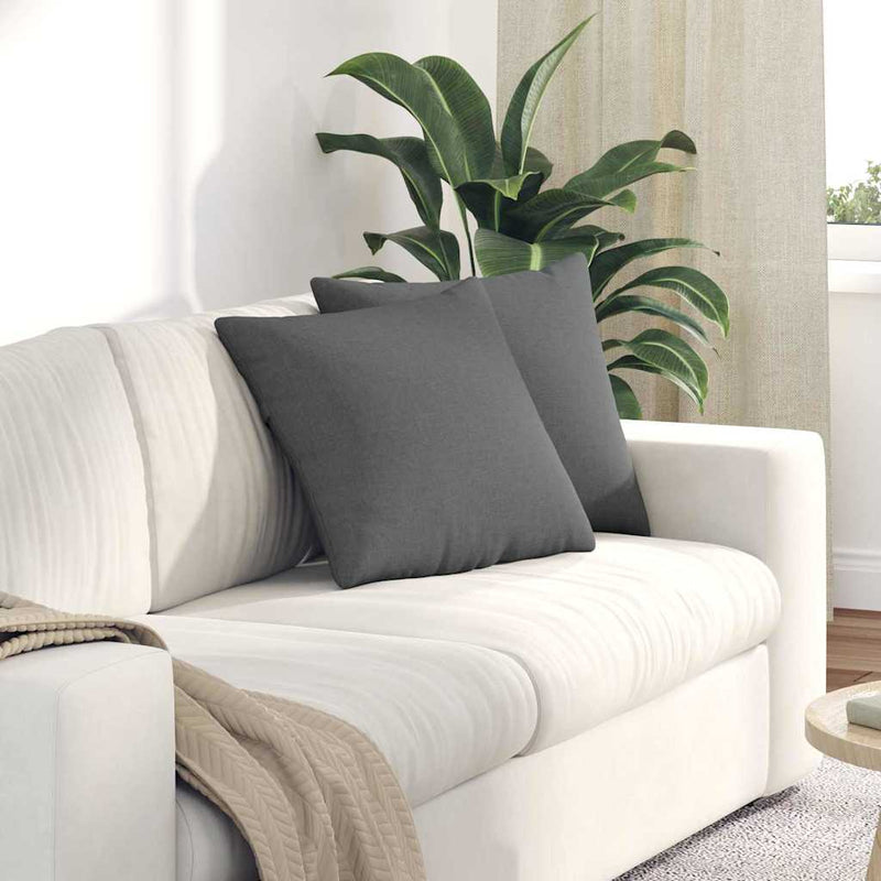 Chargez l'image dans la visionneuse de la galerie, Vidaxl sofa kussens 2 pcs donkergrijs 45 x 45 cm stof
