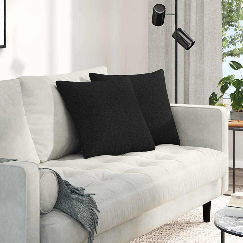 Chargez l'image dans la visionneuse de la galerie, Vidaxl sofa kussens 2 pcs zwart 45 x 45 cm stof
