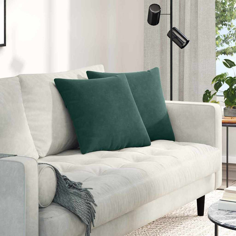 Chargez l'image dans la visionneuse de la galerie, Vidaxl sofa kussens 2 stuks donkergroen 45 x 45 cm cordstof
