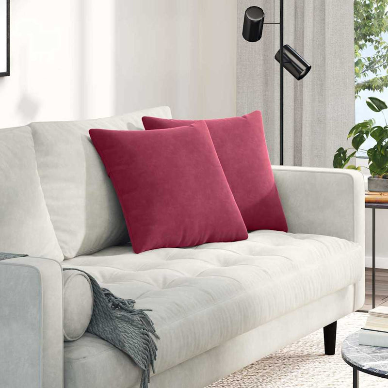 Chargez l'image dans la visionneuse de la galerie, Vidaxl sofa kussens 2 stuks wijnrood 45 x 45 cm cordstof
