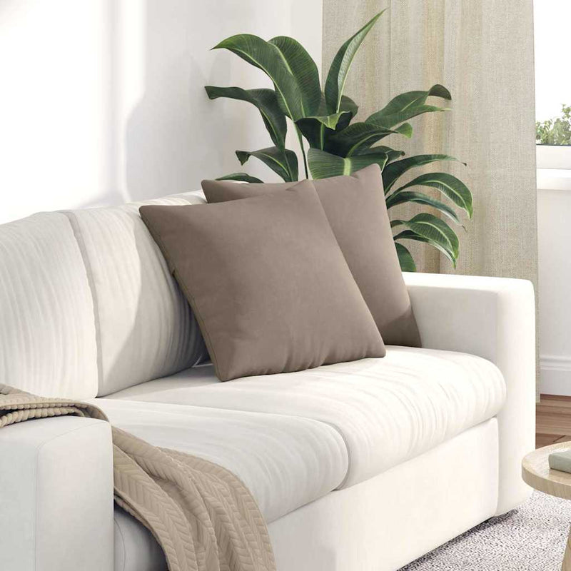 Chargez l'image dans la visionneuse de la galerie, Vidaxl sofa kussens 2 stuks taupe 45 x 45 cm stof
