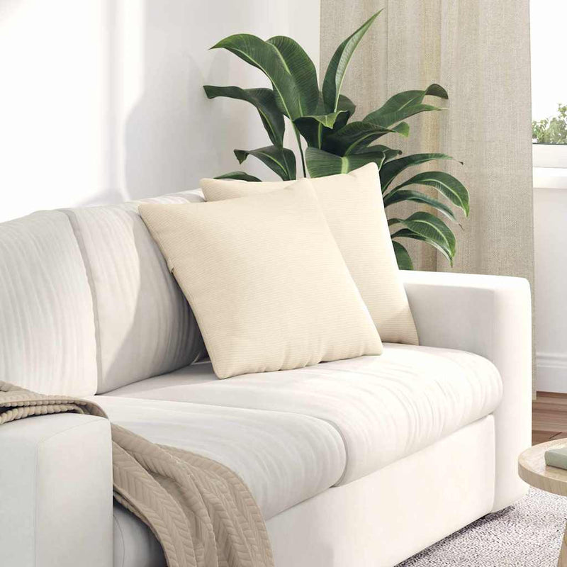 ギャラリービューアに画像をロードする, Vidaxl sofa kussens 2 stuks crème 45 x 45 cm cordstof
