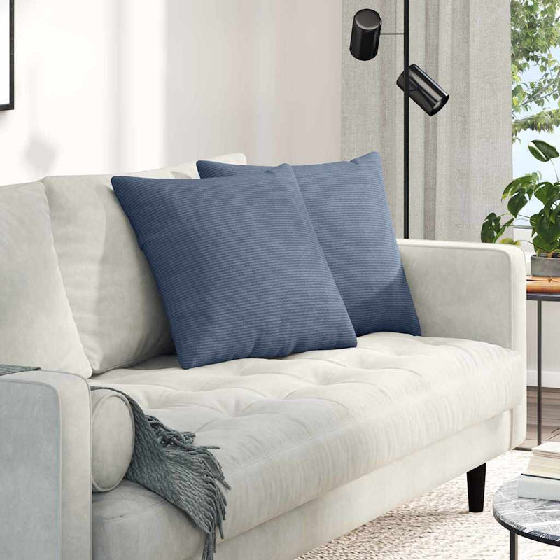 Chargez l'image dans la visionneuse de la galerie, Vidaxl sofa kussens 2 stuks blauw 50 x 50 cm cordstof
