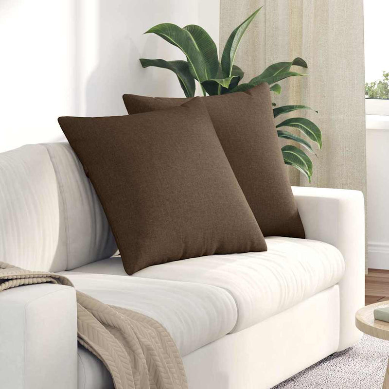 Chargez l'image dans la visionneuse de la galerie, Vidaxl sofa kussens 2 pcs bruin 60 x 60 cm stof
