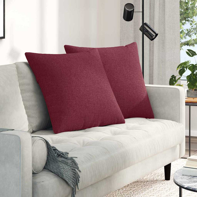 ギャラリービューアに画像をロードする, Vidaxl sofa kussens 2 pcs wijnrood 80 x 80 cm stof
