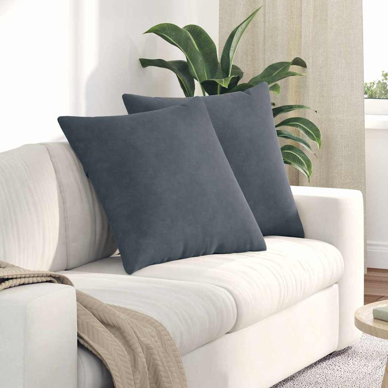 Afbeelding laden in galerijviewer, Vidaxl sofa kussens 2 stuks donkergrijs 80 x 80 cm cordstof
