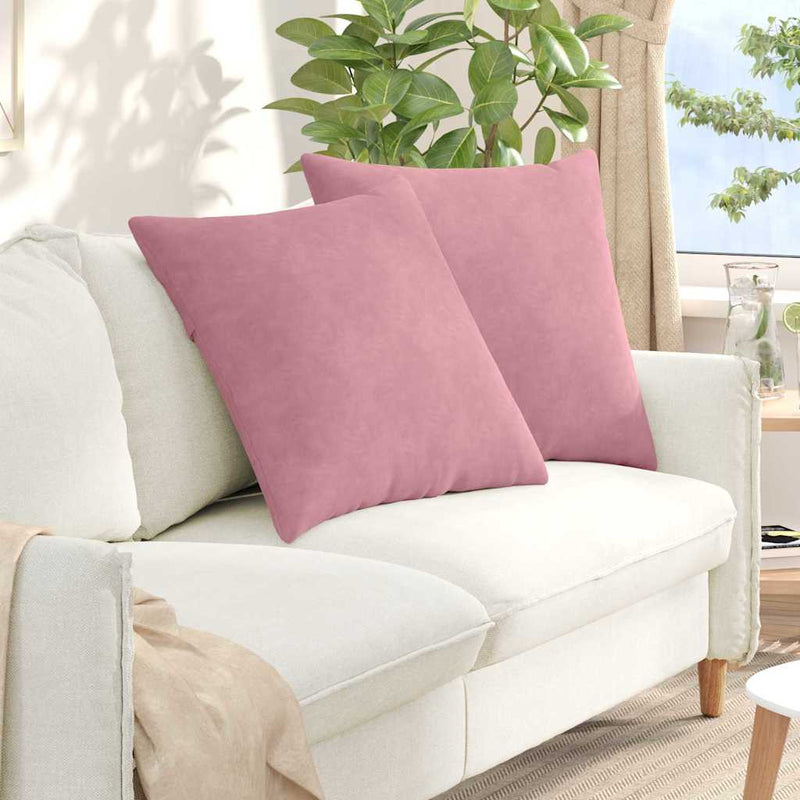 Afbeelding laden in galerijviewer, Vidaxl sofa kussens 2 stuks roze 80 x 80 cm cordstof
