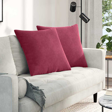 Vidaxl sofa kussens 2 stuks wijnrood 80 x 80 cm cordstof