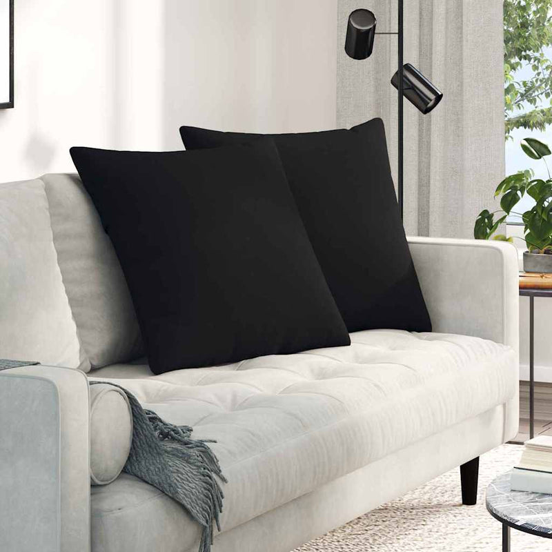 Afbeelding laden in galerijviewer, Vidaxl sofa kussens 2 stuks zwart 80 x 80 cm stof
