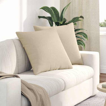 Vidaxl sofa kussens 2 stuks crème 80 x 80 cm stof