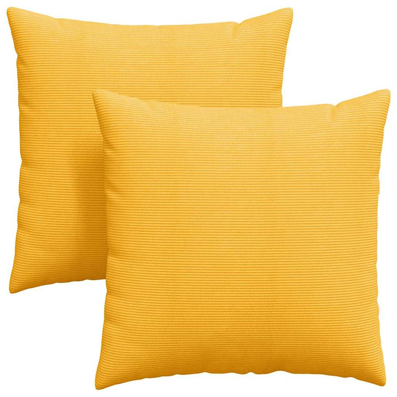 Afbeelding laden in galerijviewer, Vidaxl sofa kussens 2 stuks lichtgeel 80 x 80 cm cordstof
