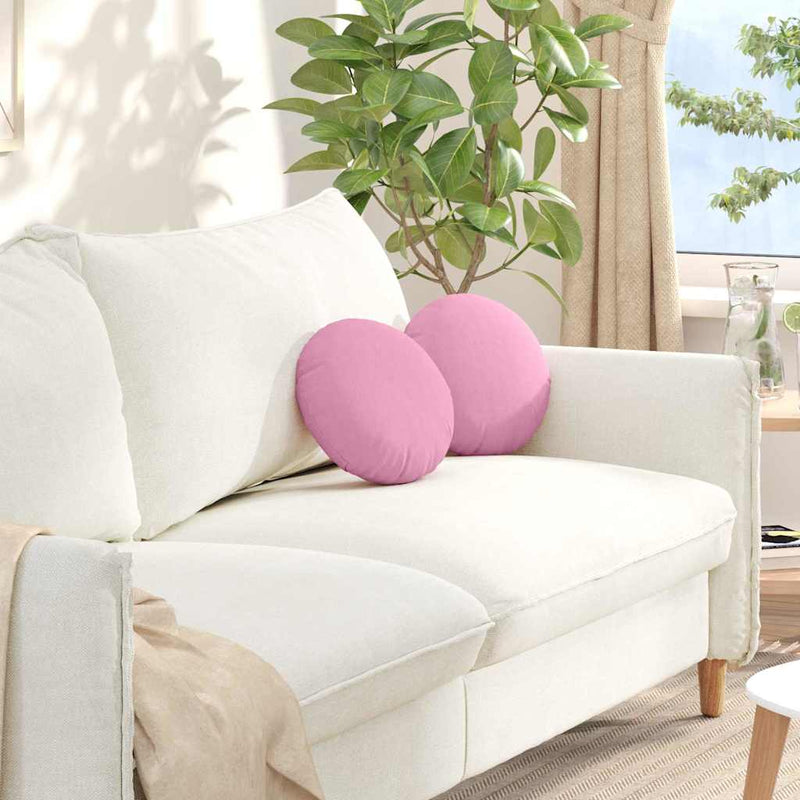 Afbeelding laden in galerijviewer, Vidaxl zitkussens 2 pcs roze ø30 x 13 cm stof
