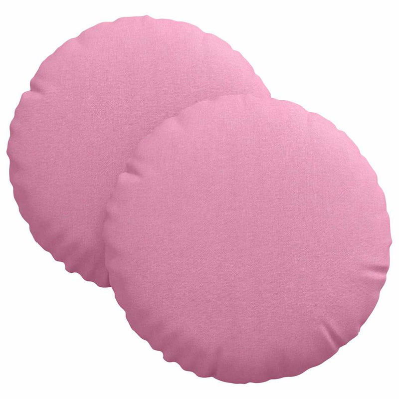 Afbeelding laden in galerijviewer, Vidaxl zitkussens 2 pcs roze ø30 x 13 cm stof
