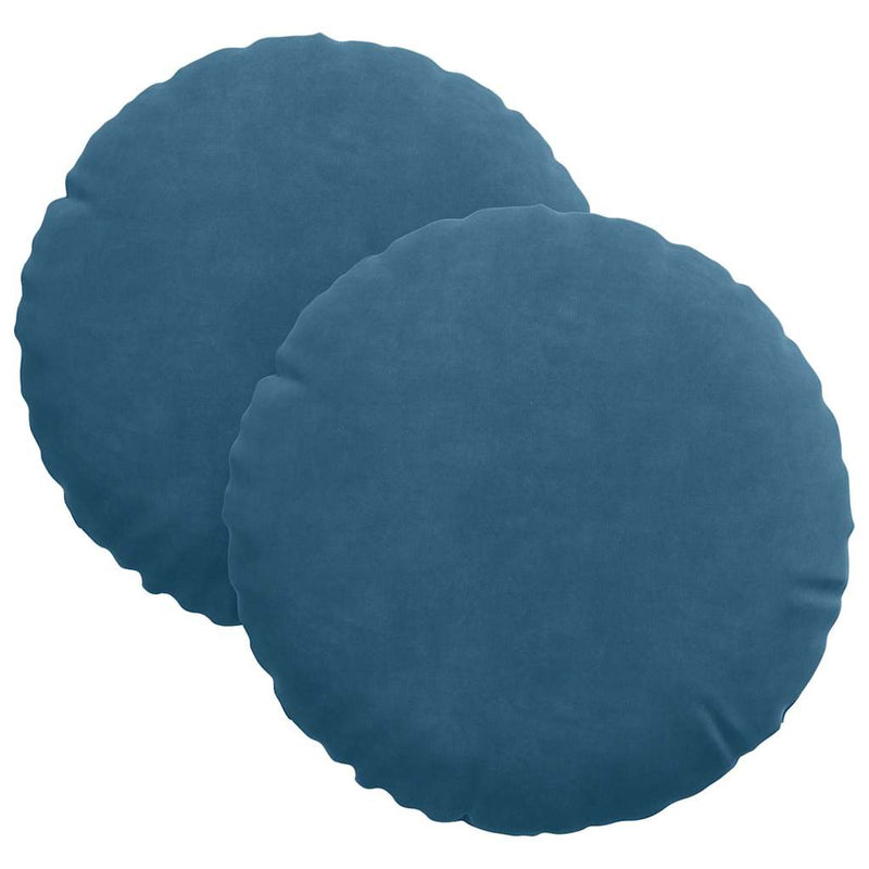 Afbeelding laden in galerijviewer, Vidaxl zitkussens 2 stuks blauw ø 40 x 13 cm fluweel
