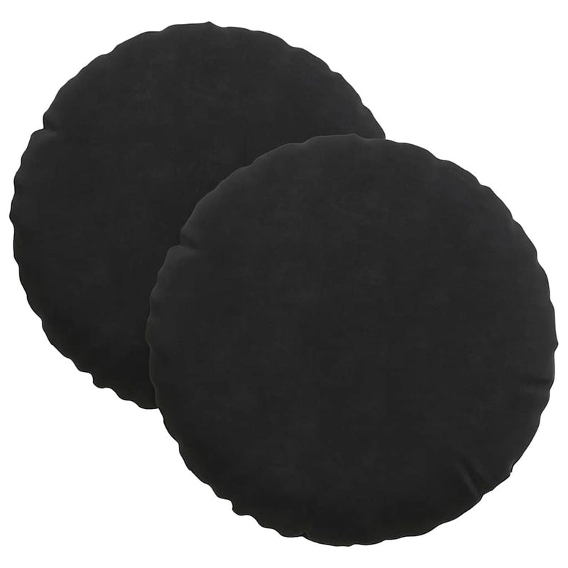 Afbeelding laden in galerijviewer, Vidaxl zitkussens 2 stuks zwart ø 40 x 13 cm fluweel
