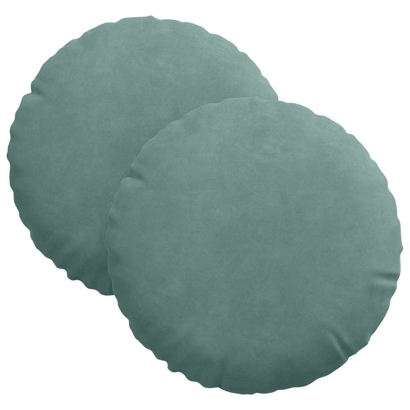 Afbeelding laden in galerijviewer, Vidaxl zitkussens 2 stuks zeegroen ø 40 x 13 cm fluweel
