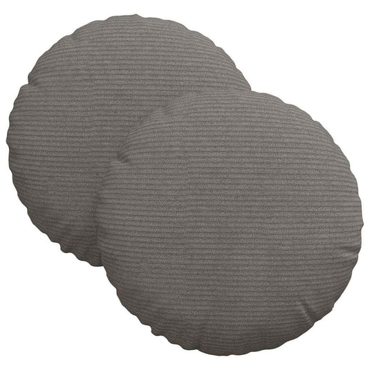 Vidaxl zitkussens 2 stuks lichtgrijs ø 30 x 13 cm cordstof