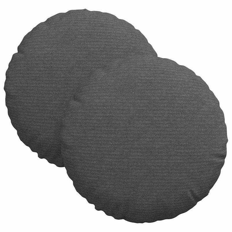 Afbeelding laden in galerijviewer, Vidaxl zitkussens 2 pcs donkergrijs ø 30 cm katoen stof
