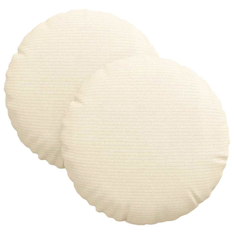 Afbeelding laden in galerijviewer, Vidaxl zitkussens 2 pcs crème ø 30 cm katoen stof
