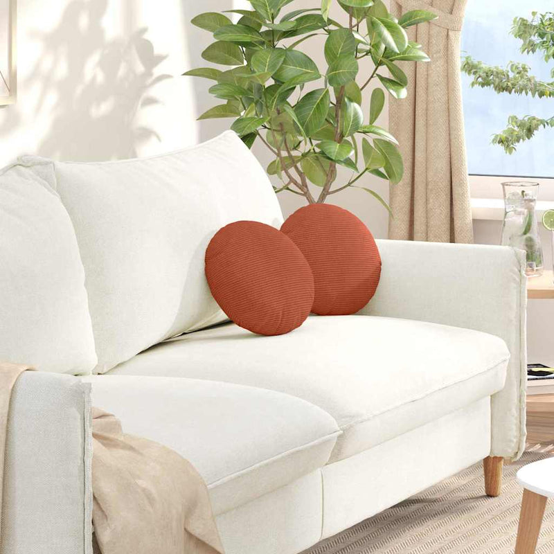 Afbeelding laden in galerijviewer, Vidaxl zitkussens 2 pcs rood-oranje ø 30 cm katoen stof
