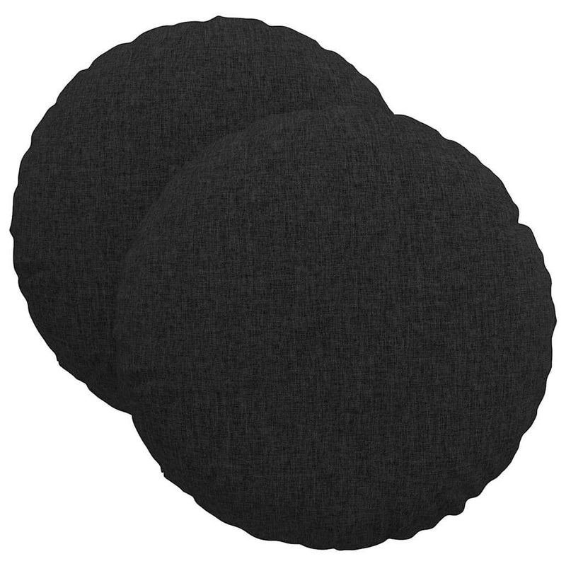 Afbeelding laden in galerijviewer, Vidaxl zitkussens 2 pcs zwart ø40 x 13 cm stof
