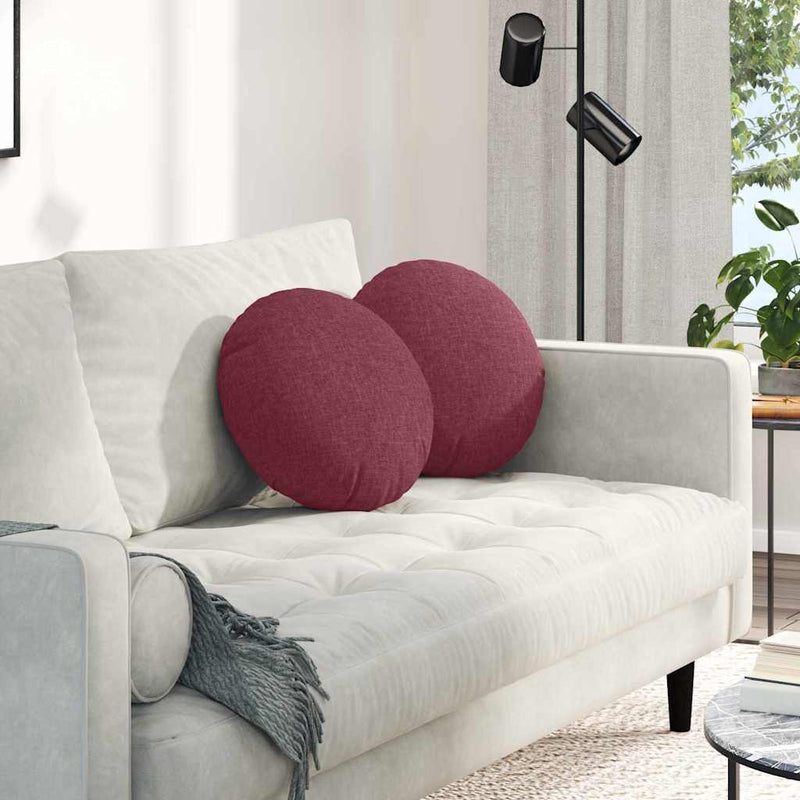 Afbeelding laden in galerijviewer, Vidaxl zitkussens 2 pcs wijnrood ø40 x 13 cm stof
