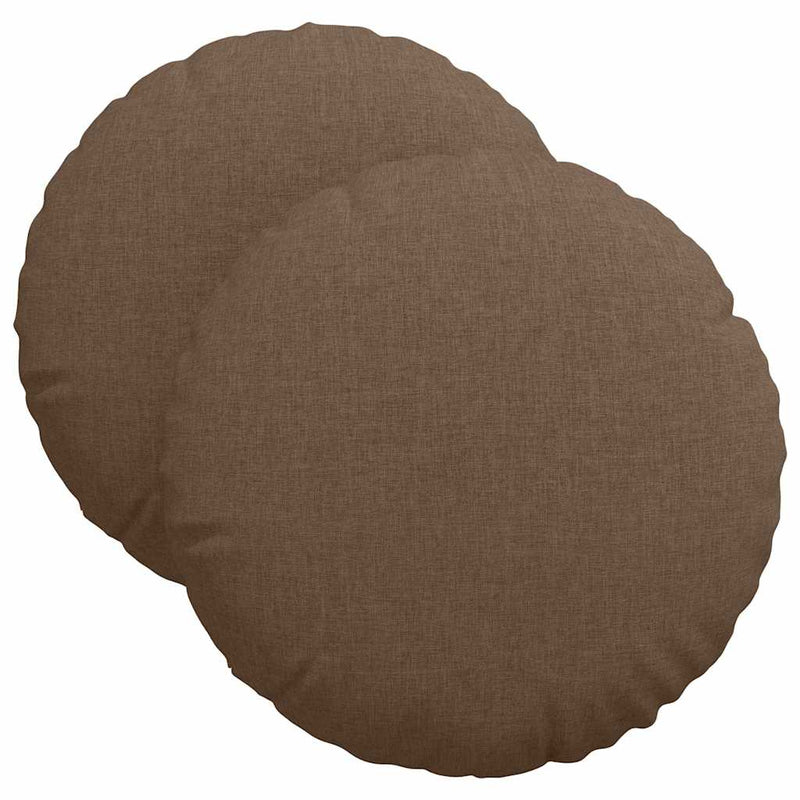 Afbeelding laden in galerijviewer, Vidaxl zitkussens 2 pcs bruin ø40 x 13 cm stof
