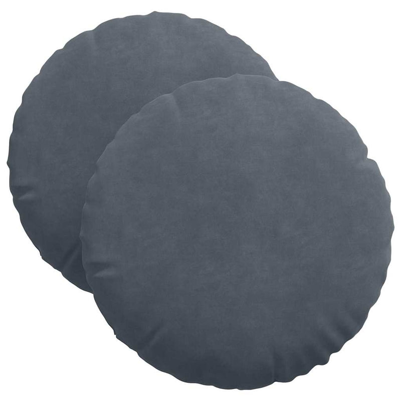 Afbeelding laden in galerijviewer, Vidaxl zitkussens 2 stuks donkergrijs ø 40 x 13 cm fluweel
