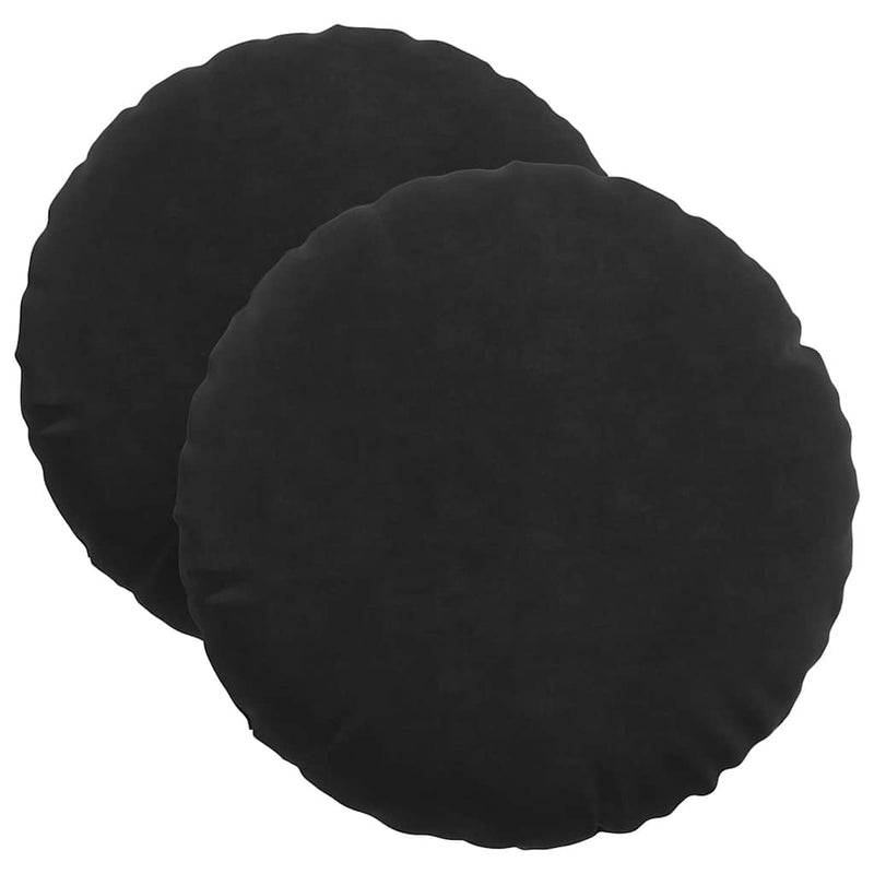 Afbeelding laden in galerijviewer, Vidaxl zitkussens 2 stuks zwart ø 40 x 13 cm fluweel
