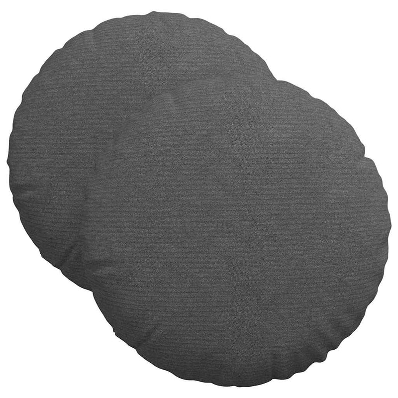 Afbeelding laden in galerijviewer, Vidaxl zitkussens 2 pcs donkergrijs ø 40 cm katoen stof
