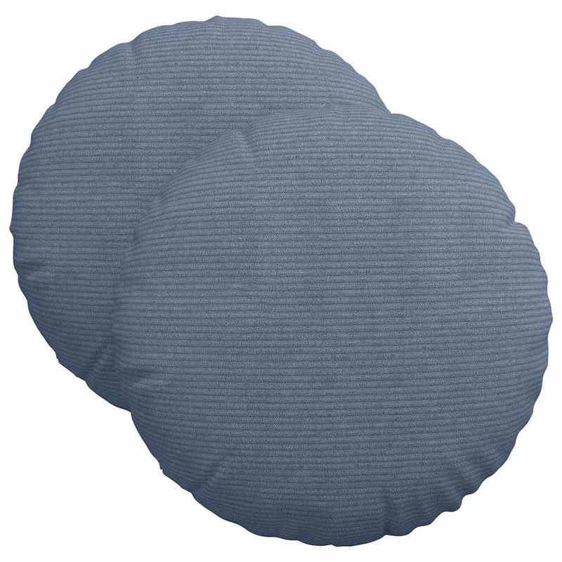 Afbeelding laden in galerijviewer, Vidaxl zitkussens 2 pcs blauw ø 40 cm katoen stof

