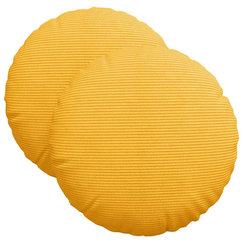 Afbeelding laden in galerijviewer, Vidaxl zitkussens 2 pcs lichtgeel ø 40 cm katoen stof
