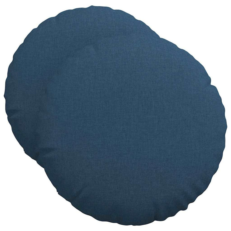 Afbeelding laden in galerijviewer, Vidaxl zitkussens 2 pcs blauw ø50 x 19 cm stof
