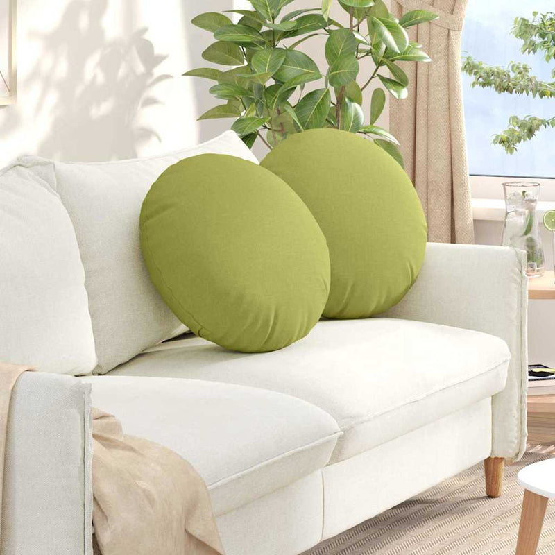 Afbeelding laden in galerijviewer, Vidaxl zitkussens 2 pcs lichtgroen ø50 x 19 cm stof
