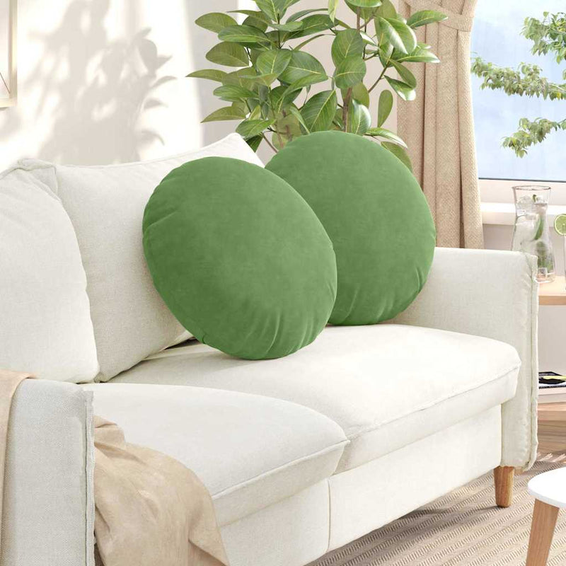 Afbeelding laden in galerijviewer, Vidaxl zitkussens 2 stuks lichtgroen ø 40 x 13 cm fluweel
