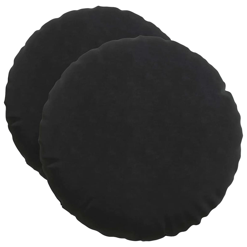 Afbeelding laden in galerijviewer, Vidaxl zitkussens 2 stuks zwart ø 40 x 13 cm fluweel
