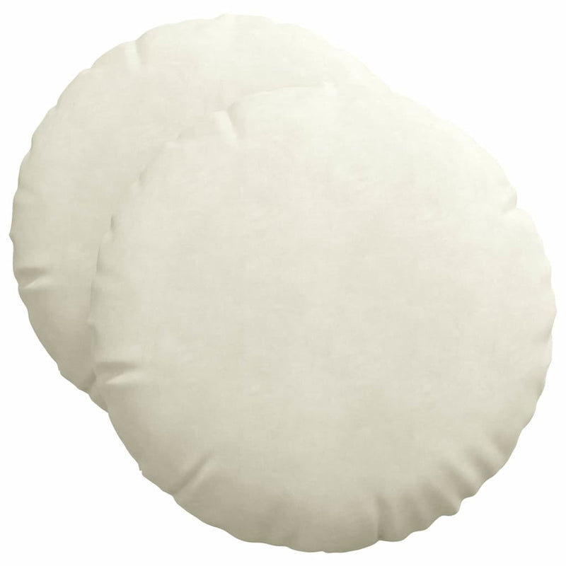 Afbeelding laden in galerijviewer, Vidaxl zitkussens 2 stuks crème ø 40 x 13 cm fluweel
