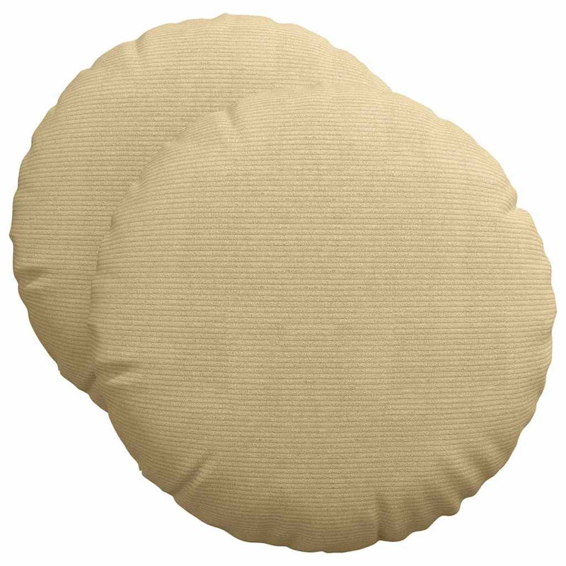 Afbeelding laden in galerijviewer, Vidaxl zitkussens 2 pcs grijs groen ø 50 cm katoen stof
