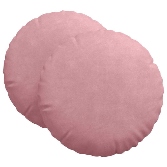 Vidaxl zitkussens 2 stuks roze ø 40 x 13 cm fluweel