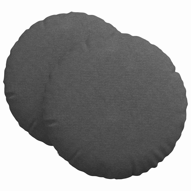 Afbeelding laden in galerijviewer, Vidaxl zitkussens 2 pcs donkergrijs ø 60 cm katoen stof
