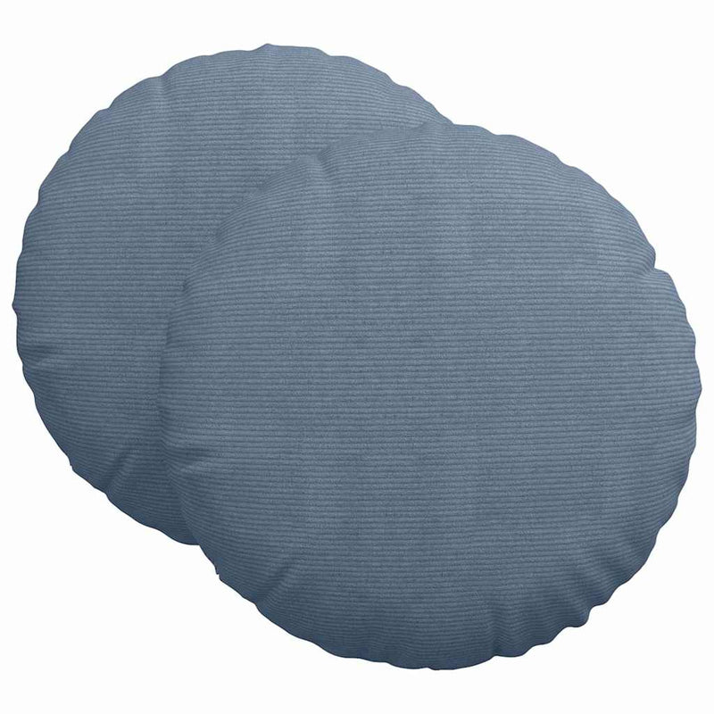 Chargez l'image dans la visionneuse de la galerie, Vidaxl zitkussens 2 pcs blauw ø 60 cm katoen stof
