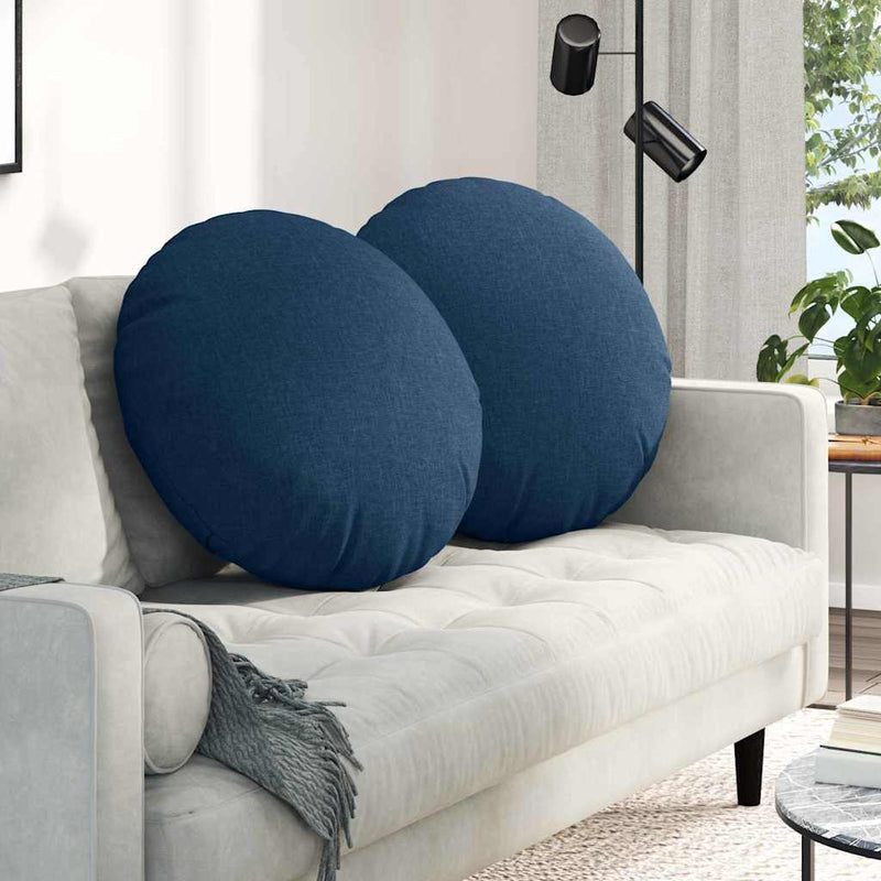 Chargez l'image dans la visionneuse de la galerie, Vidaxl zitkussens 2 pcs blauw ø80 x 29 cm stof
