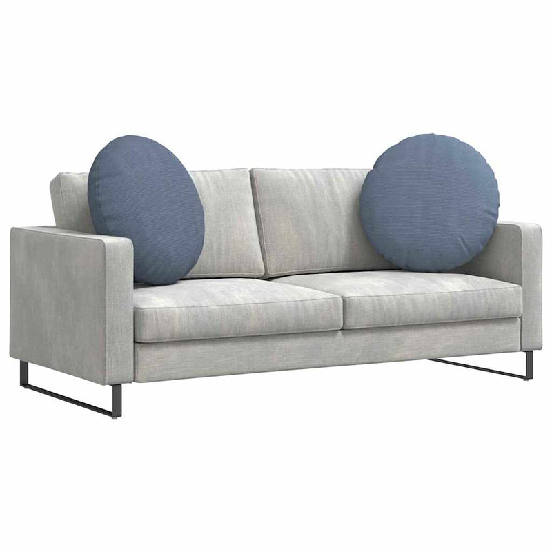 Afbeelding laden in galerijviewer, Vidaxl zitkussens 2 pcs blauw ø 80 cm katoen stof
