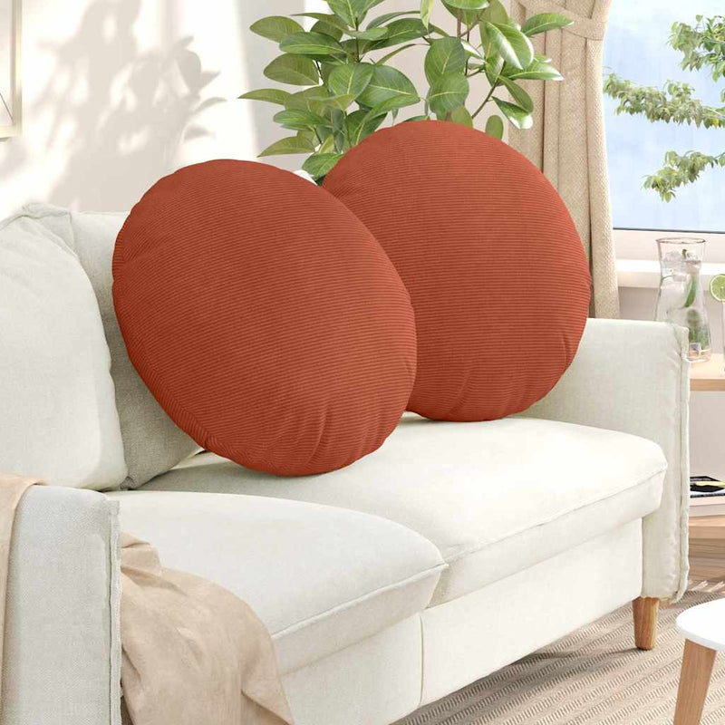 Afbeelding laden in galerijviewer, Vidaxl zitkussens 2 pcs rood-oranje ø 80 cm katoen stof

