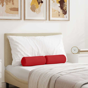 Vidaxl bolster kussens 2 stuks rood ø 15 x 40 cm stof