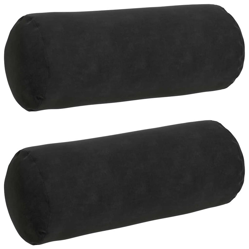 Afbeelding laden in galerijviewer, Vidaxl bolster kussens 2 stuks zwart ø 15 x 40 cm cordstof
