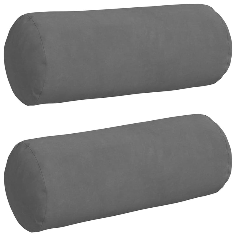 Afbeelding laden in galerijviewer, Vidaxl bolster kussens 2 stuks donkergrijs ø 15 x 40 cm microvezel stof
