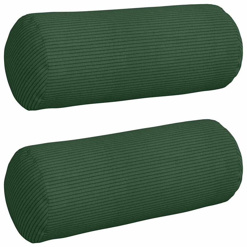 Afbeelding laden in galerijviewer, Vidaxl bolster kussens 2 stuks donkergroen ø 15 x 40 cm cordstof
